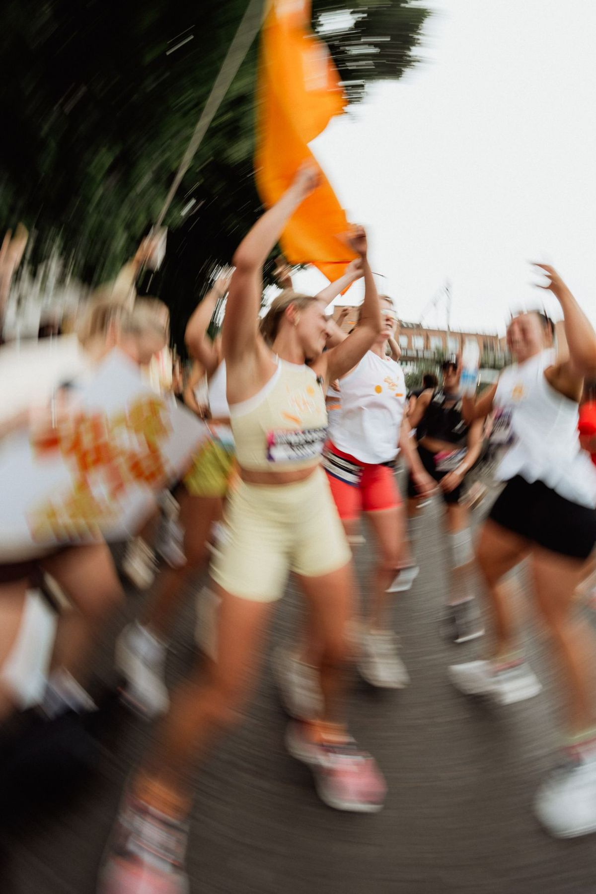 Two runners through Barcelona streets